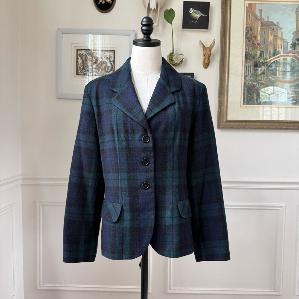 Vintage Summit Hill Wool Blackwatch Plaid Blazer 14